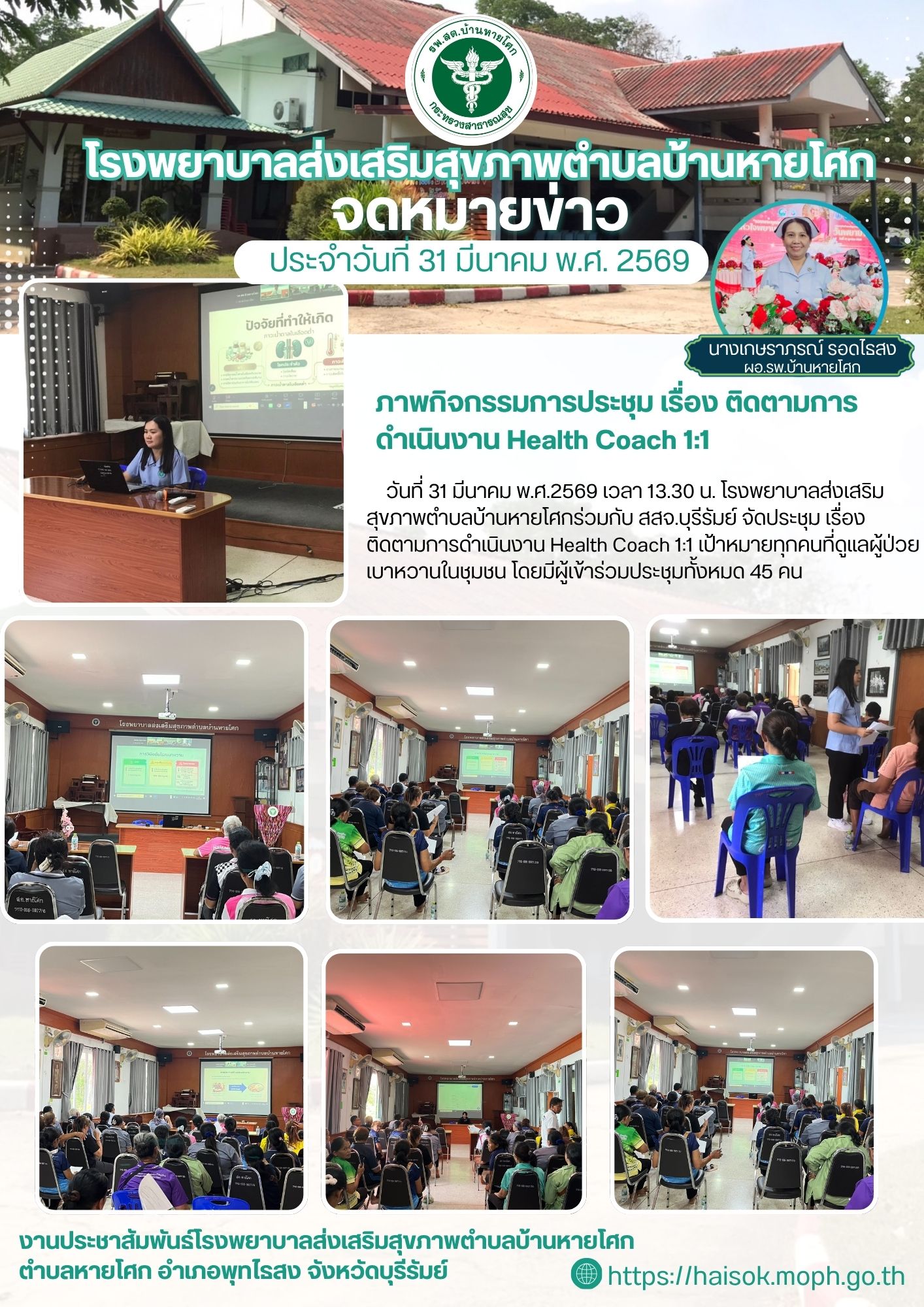 ติดตามการดำเนินงาน Health Coach 1:1 