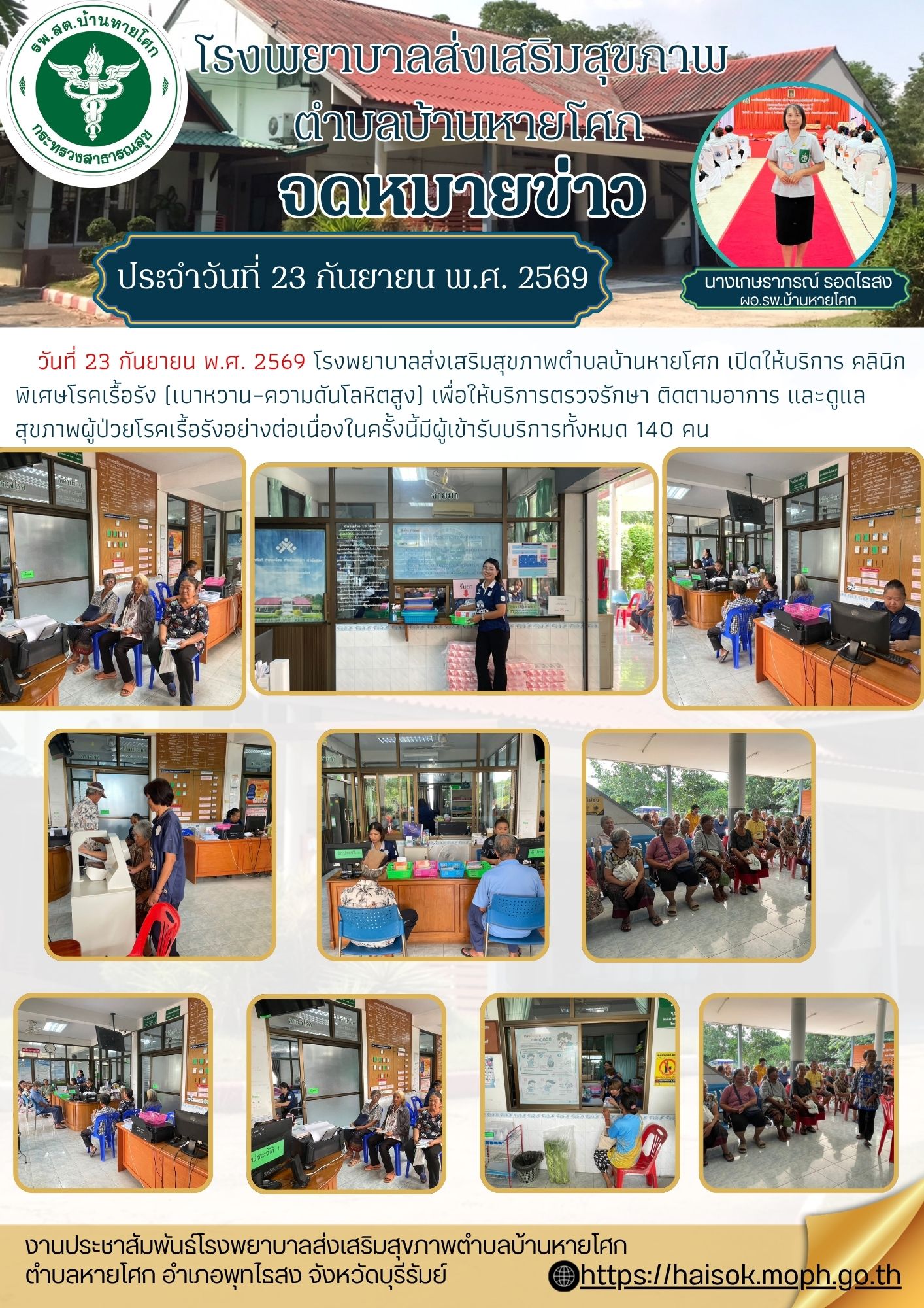 คลินิกพิเศษโรคเรื้อรัง (เบาหวาน–ความดันโลหิตสูง) 